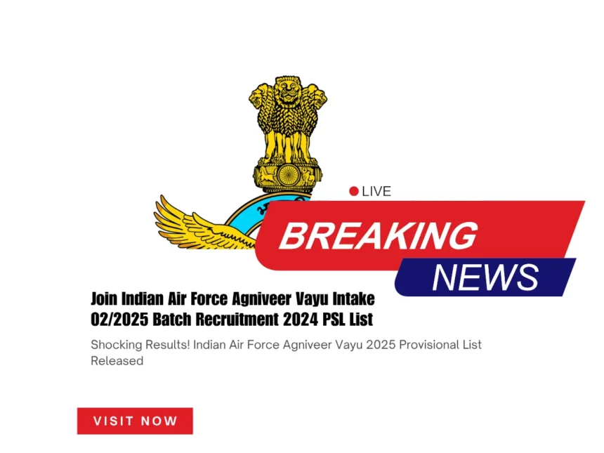 Shocking Results! Indian Air Force Agniveer Vayu 2025 Provisional List Released
