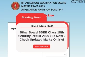 Bihar Board BSEB Class 10th Scrutiny Result 2025 Out Now – Check Updated Marks Online!