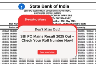 SBI PO Mains Result 2025 Out – Check Your Roll Number Now!
